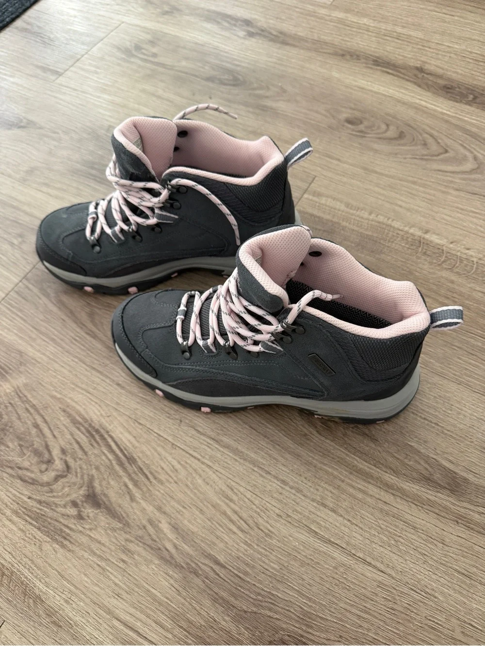 Skechers Women's Gray and Pink Waterproof Winter Hiking Boots